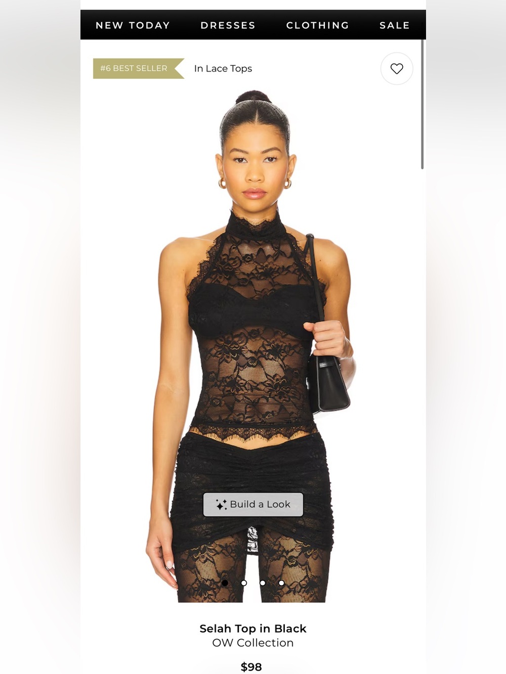 Revolve Black Lace High-Neck Sleeveless Top
